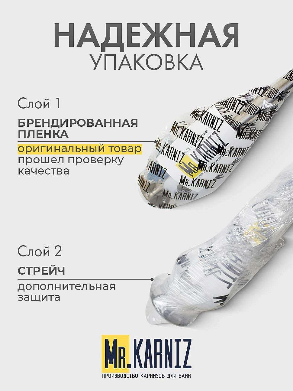 Карниз для ванной Угловой Г образный 180х70 Усиленный 20 мм фото 8