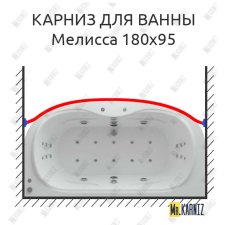 Карниз для ванны Aquatek Мелисса Передний борт 180х95 Усиленный 25 мм MrKARNIZ