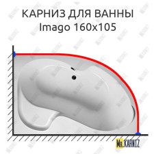 Карниз для ванны 1 MarKa Imago 160х105 Усиленный 20 мм MrKARNIZ