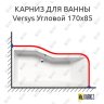 Карниз для ванны Alpen Versys Угловой 170х85 Усиленный 20 мм MrKARNIZ фото 1