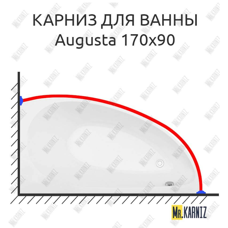 Карниз для ванны Aquanet Augusta 170х90 Усиленный 25 мм MrKARNIZ Карниз для ванны Aquanet Augusta 170х90 Усиленный 25 мм MrKARNIZ